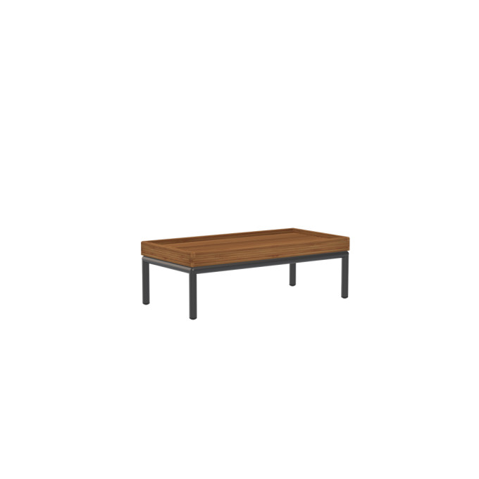 Dark Gray Side Table with Bamboo Top