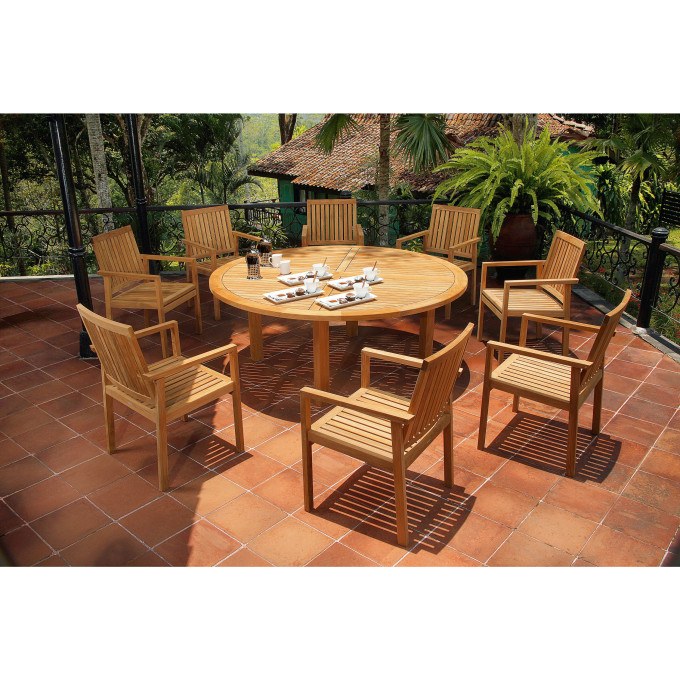 Barlow Tyrie 73" Round Table w/8 Chairs Cover for Drummond and Equinox  by Barlow Tyrie