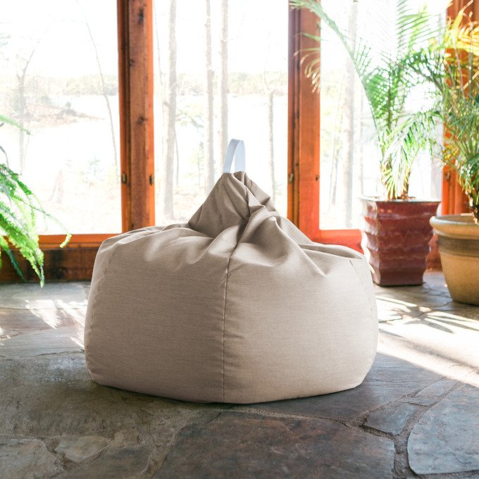 Kiss Outdoor Patio Bean Bag Chair - Flax