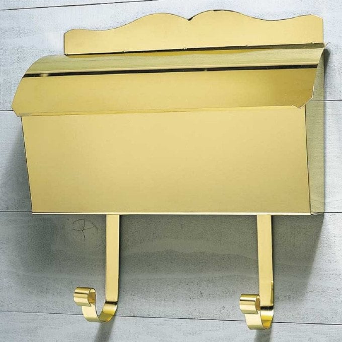 Provincial Brass Rolled Top Mailbox - Wall Mount  by Qualarc