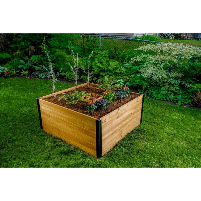Vita Mezza 4'x4' Cedar Keyhole Composting Garden Bed  by Vita