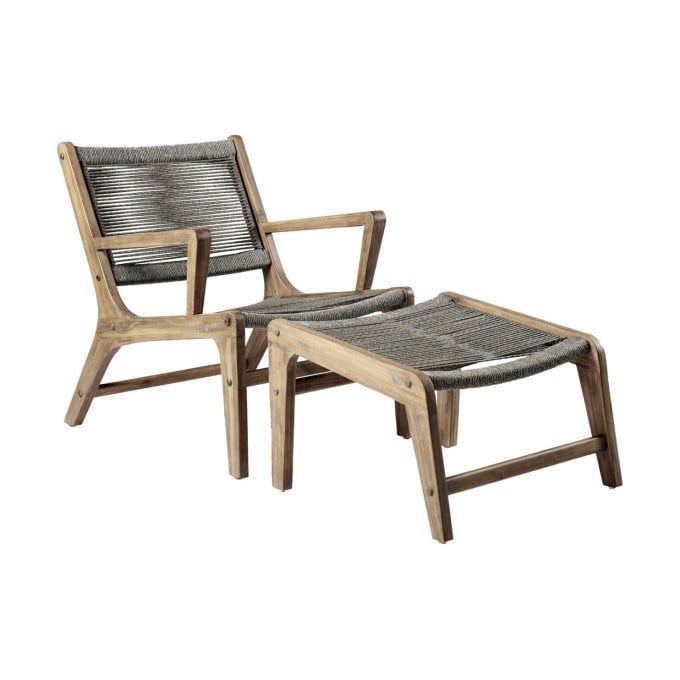 Seasonal Living Explorer Oceans Lounge Chair and Ottoman - Set of 2  by Seasonal Living