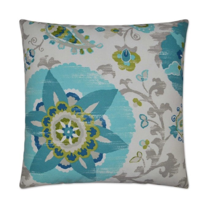 Silsila Turquoise Outdoor Pillow 22x22  by DV Kap