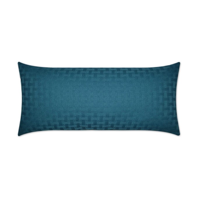 Carmel Weave Turquoise Lumbar Outdoor Pillow 24x12  by DV Kap