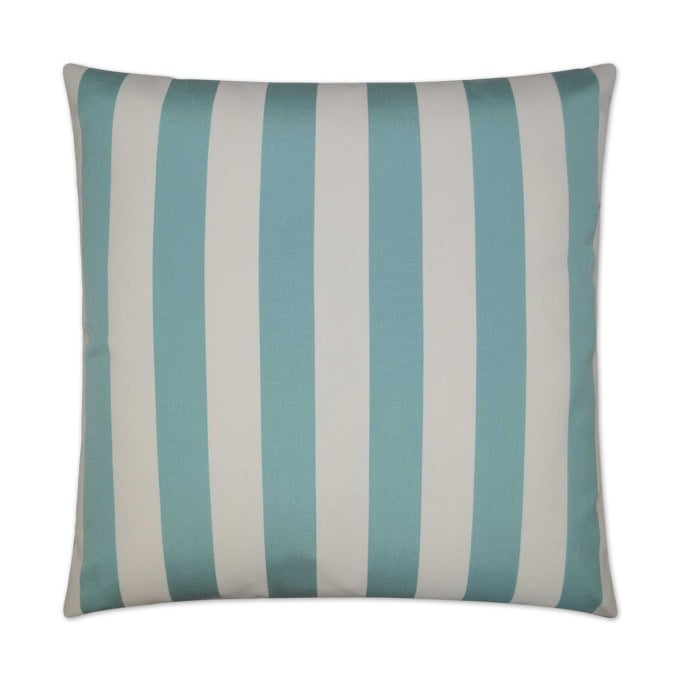 Cafe Stripe Aqua Outdoor Pillow 22x22  by DV Kap