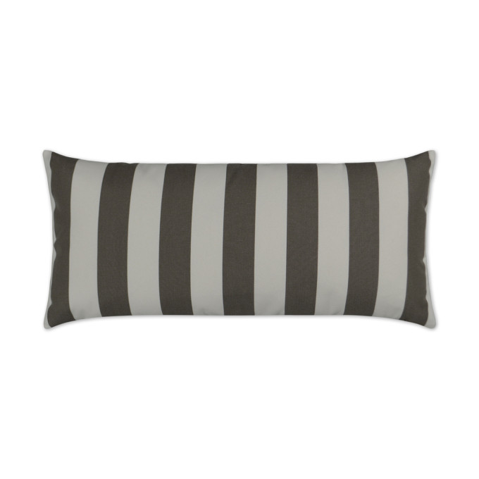 Cafe Stripe Driftwood Lumbar Outdoor Pillow 24x12  by DV Kap