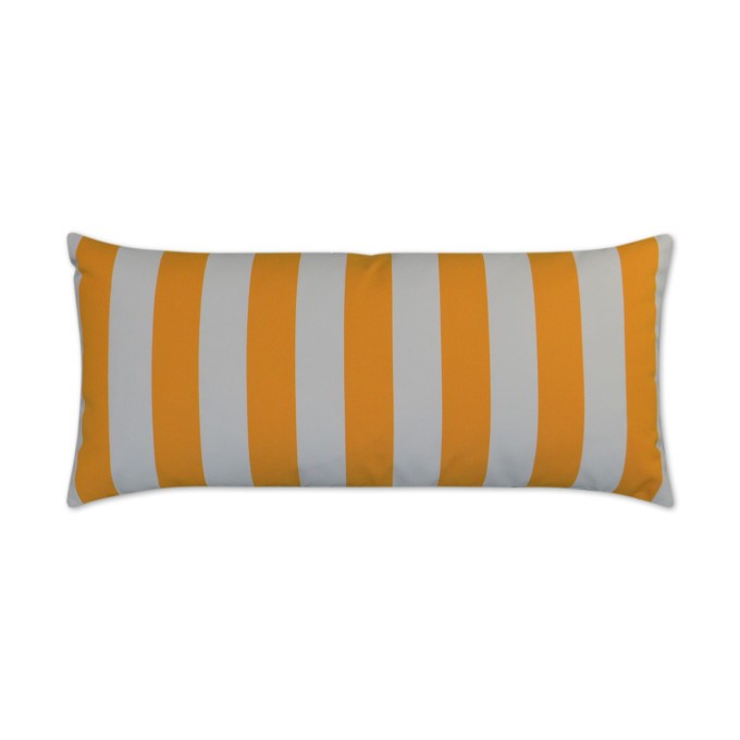 Cafe Stripe Yellow Lumbar Outdoor Pillow 24x12  by DV Kap