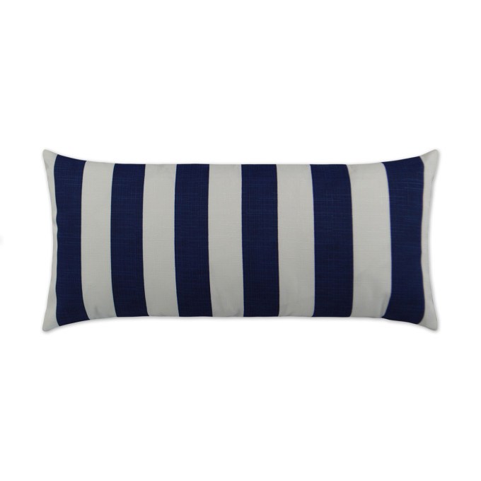 Classics Navy Lumbar Outdoor Pillow 24x12  by DV Kap