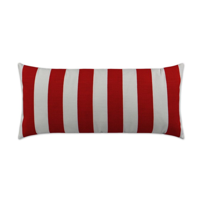 Classics Red Lumbar Outdoor Pillow 24x12  by DV Kap