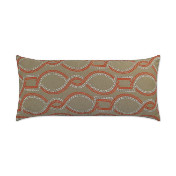 Twist Orange Lumbar Outdoor Pillow 24x12  by DV Kap