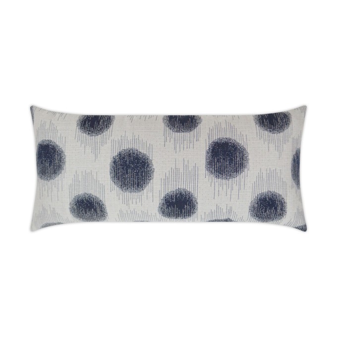 Sumatra Dot Indigo Lumbar Outdoor Pillow 24x12  by DV Kap