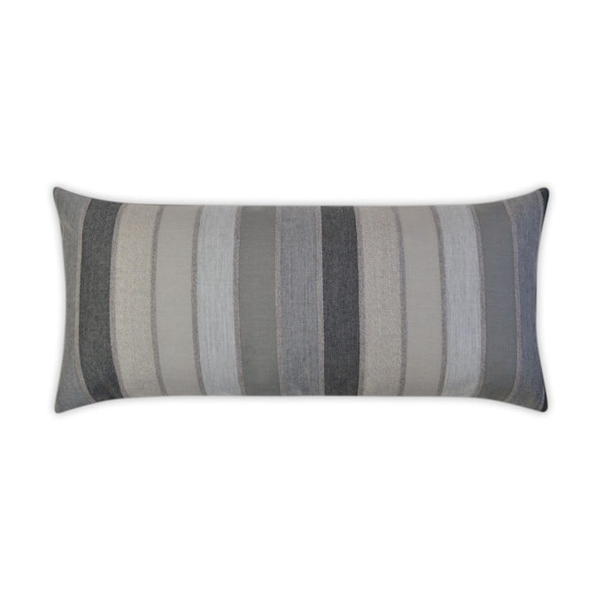 Lucy Asphalt Lumbar Outdoor Pillow 24x12  by DV Kap