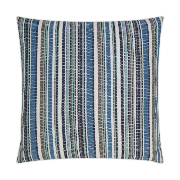 Fancy Stripe Navy Outdoor Pillow 22x22  by DV Kap
