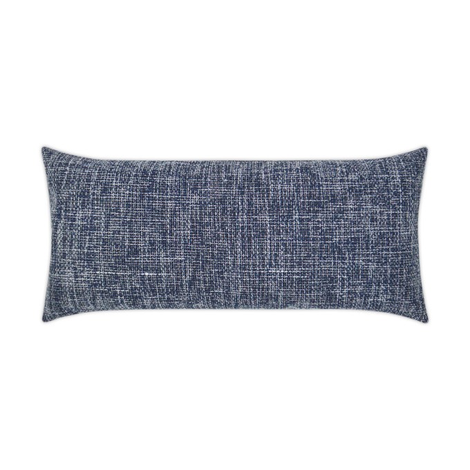 Double Trouble Navy Lumbar Outdoor Pillow 24x12  by DV Kap
