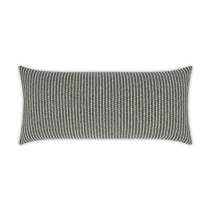 Linus Graphite Lumbar Outdoor Pillow 24x12  by DV Kap