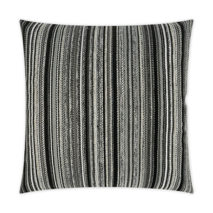 Peerless Stripe Black Outdoor Pillow 22x22  by DV Kap