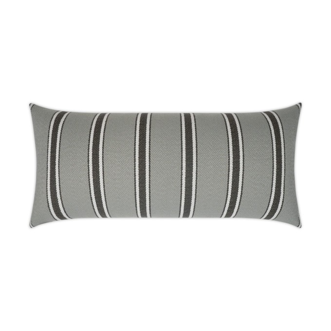 Peyton Gray Lumbar Outdoor Pillow 24x12  by DV Kap