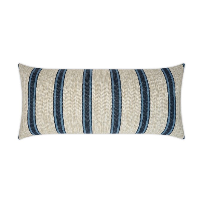 Peyton Navy Lumbar Outdoor Pillow 24x12  by DV Kap