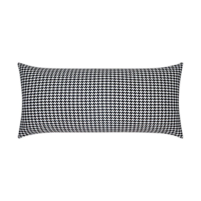 Bedford Black Lumbar Outdoor Pillow 24x12  by DV Kap