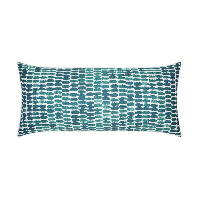 Reach Turquoise Lumbar Outdoor Pillow 24x12  by DV Kap