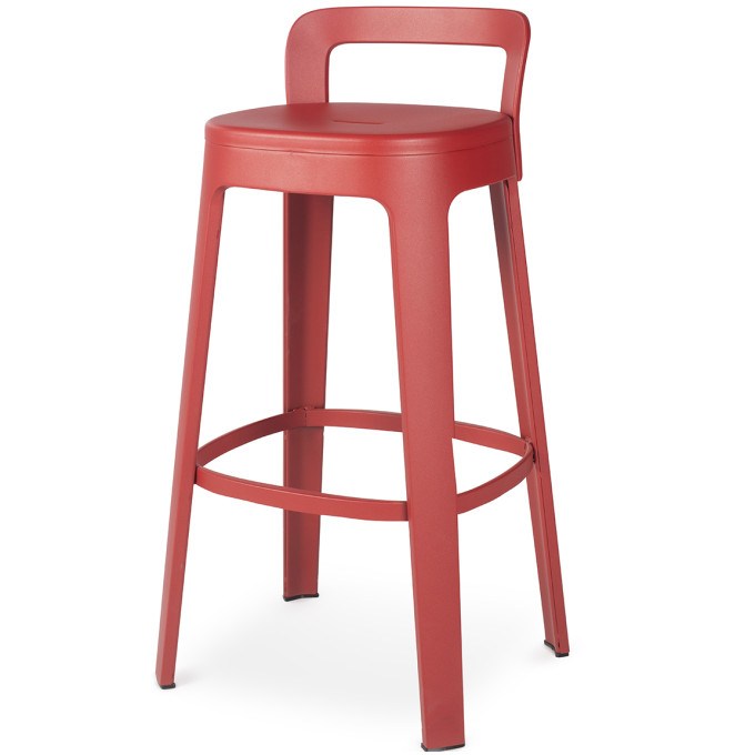 RS Barcelona Ombra Bar Stool With Back - Red