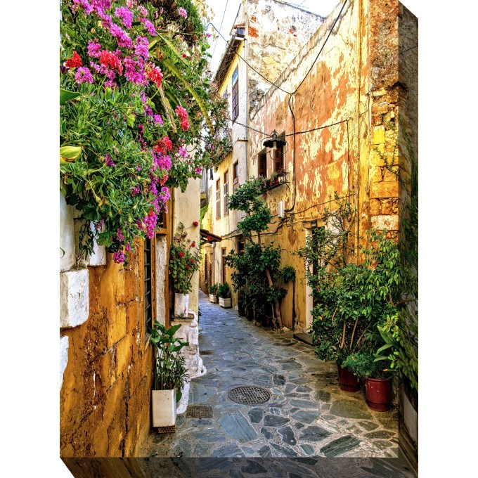 West of the Wind Outdoor Canvas 30”x40” Wall Art - Chania Alley  by West of the Wind