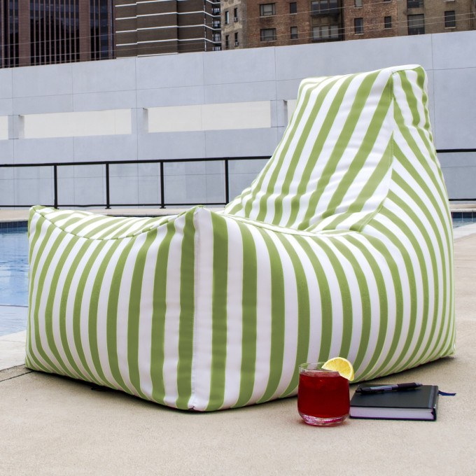 Juniper Outdoor Patio Bean Bag Chair - Lime Stripes