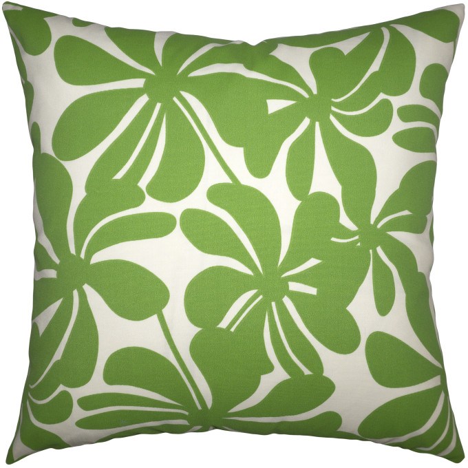 Cayman Green Outdoor Pillow  by Square Feathers