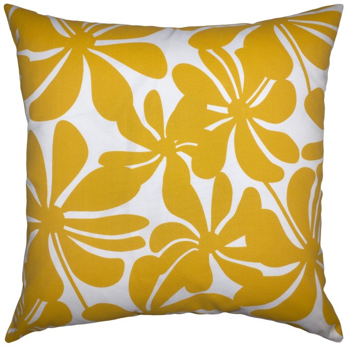 Cayman Yellow Outdoor Pillow  by Square Feathers