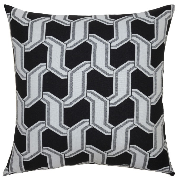 Chain Ebony Outdoor Pillow  by Square Feathers