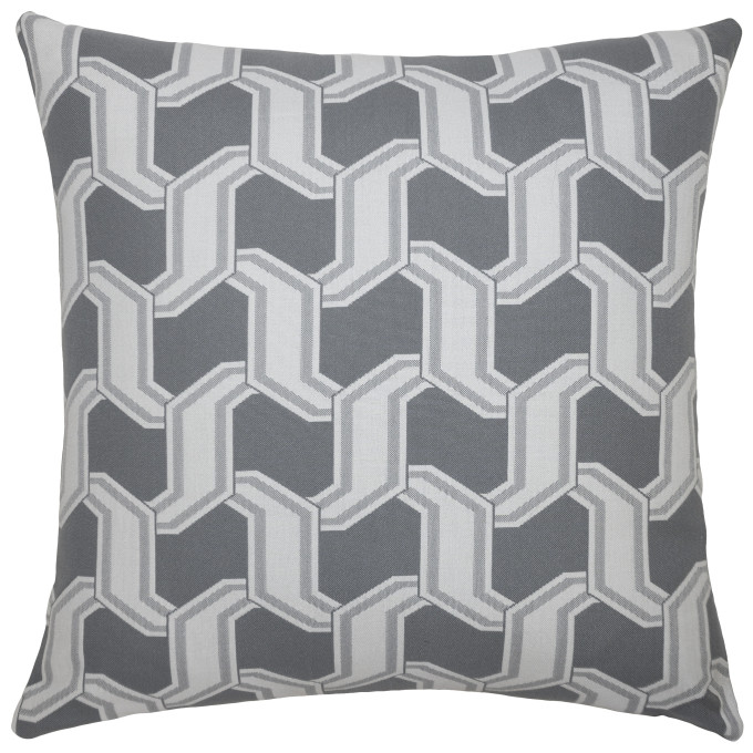 Chain Gray Outdoor Pillow  by Square Feathers