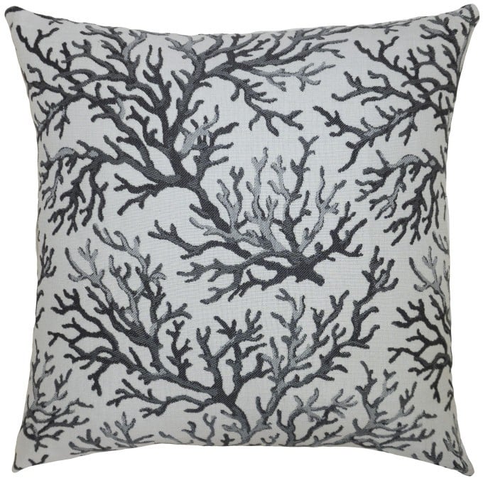 Coral Ebony Outdoor Pillow  by Square Feathers
