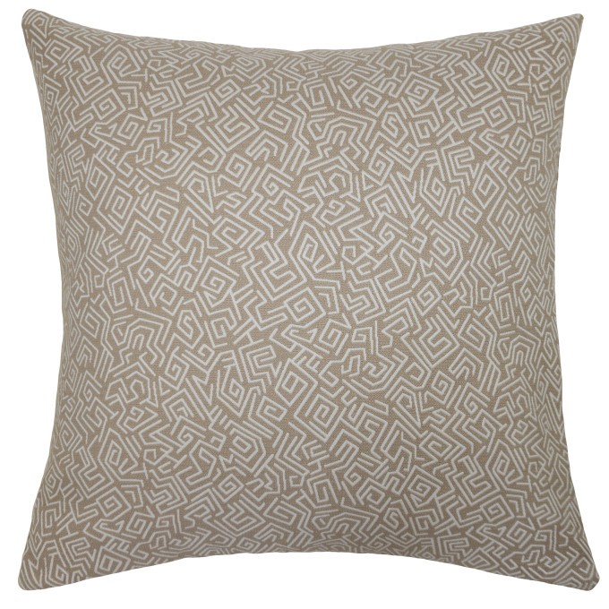 Mix Maze Bisque Outdoor Pillow  by Square Feathers