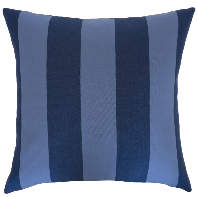 Stripe Chambray Outdoor Pillow  by Square Feathers