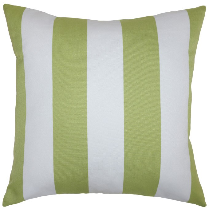 Stripe Lime Outdoor Pillow  by Square Feathers