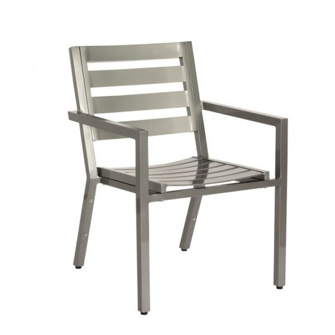 Woodard Palm Coast Slat Stackable Dining Arm Chair