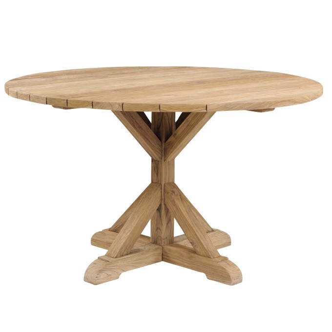 Kingsley Bate Provence Teak 59 Round Dining Table in Rustic
