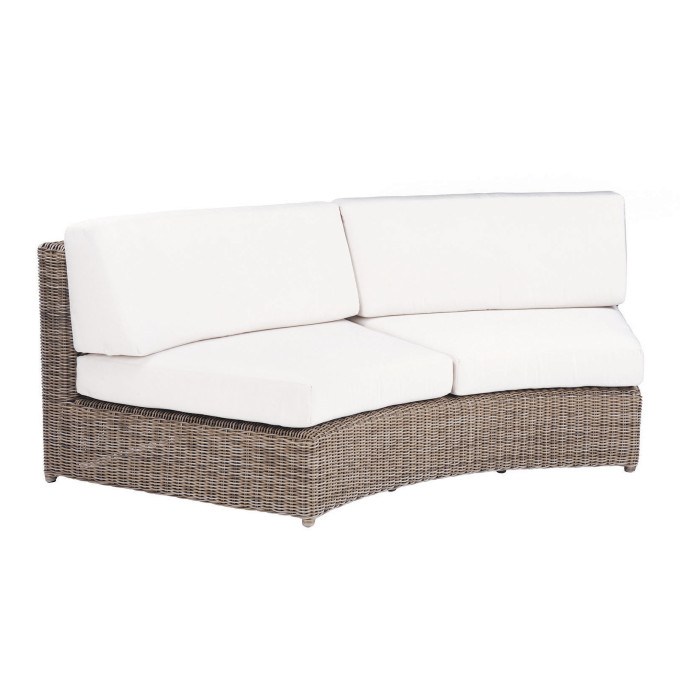 Kingsley Bate Sag Harbor Wicker Sectional - Curved Armless Settee