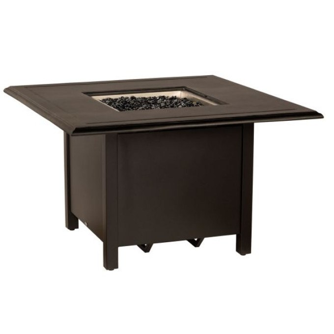 Woodard Solid Cast Complete Square Chat Height Fire Table  by Woodard