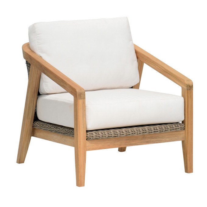 Kingsley Bate Spencer Teak/Wicker Deep Seating Lounge Chair