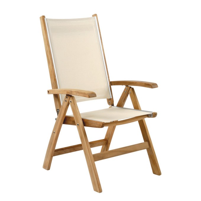 Kingsley Bate St. Tropez Teak Adjustable Dining/Lounge Armchair (Folding