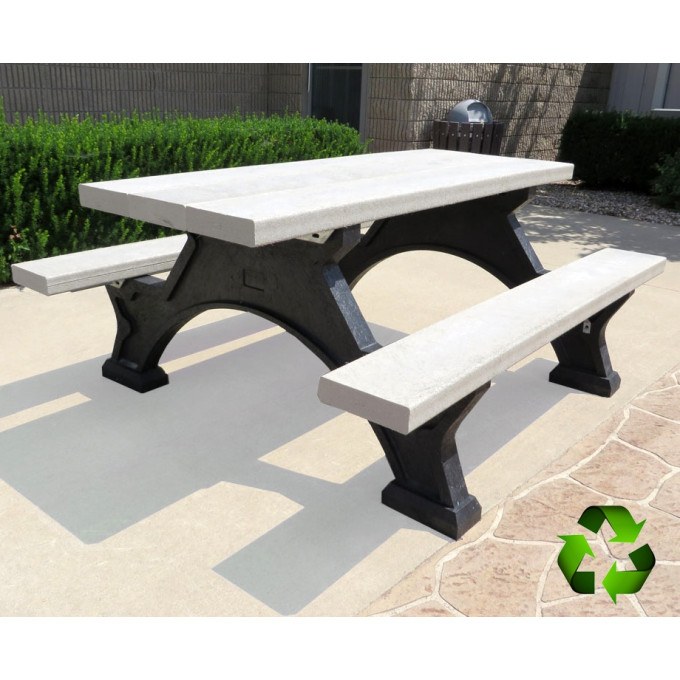 Crestone Step Over Recycled Plastic Picnic Table  by Plastic Recycling of Iowa