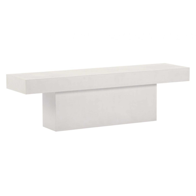 Seasonal Living Perpetual Concrete T-Bench – Ivory White  by Seasonal Living