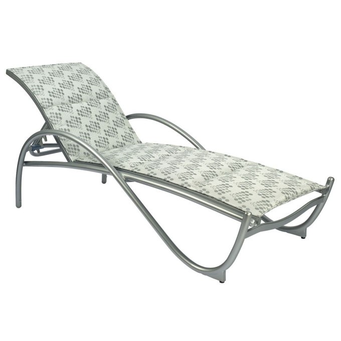 Woodard Tribeca Aluminum Adjustable Padded Sling Chaise Lounge 