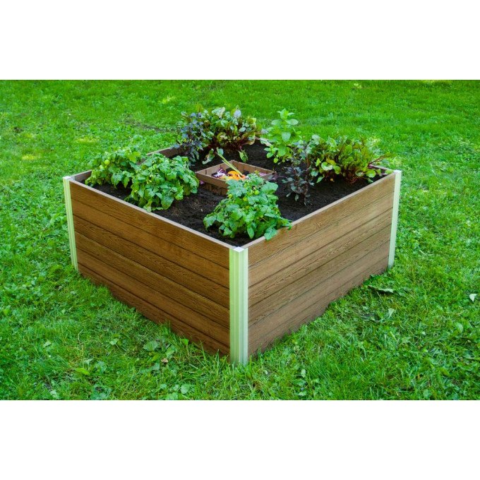 Vita Urbana 4'x4' Keyhole Espresso Composting Garden Bed  by Vita