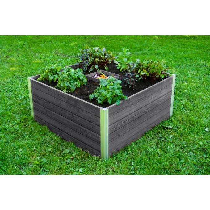 Vita Urbana 4'x4' Keyhole Gray Composting Garden Bed  by Vita