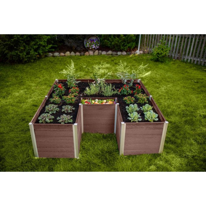 Vita Urbana 6'x6' Keyhole Espresso Composting Garden Bed  by Vita