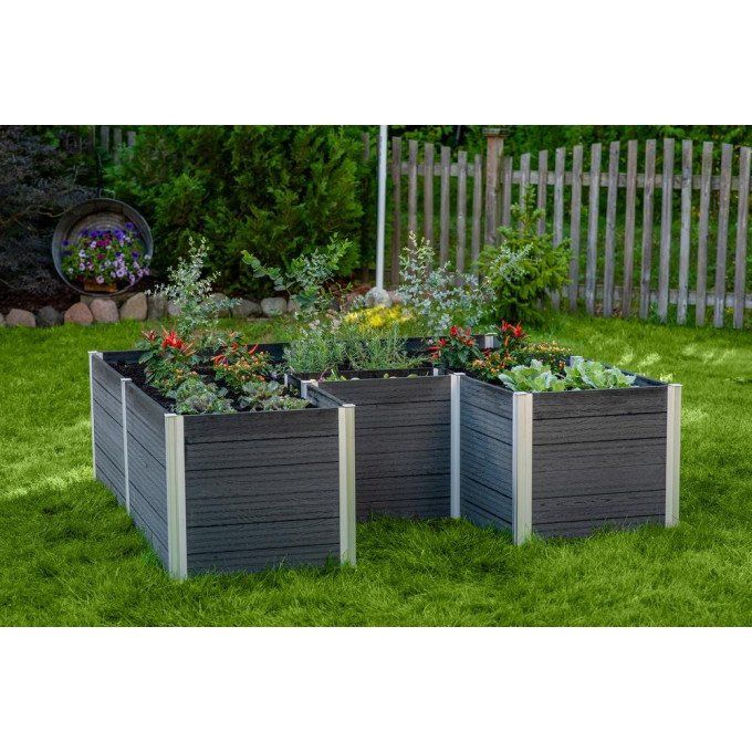 Vita Urbana 6'x6' Keyhole Gray Composting Garden Bed  by Vita