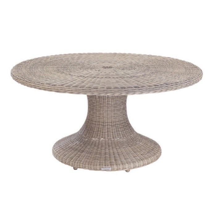 Sag Harbor Woven 52 Round Dining Table with Glass 