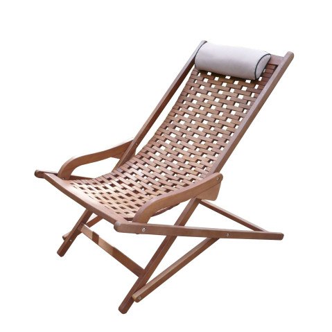 Outdoor Interiors Eucalyptus Swing Lounger with Pillow  by Outdoor Interiors